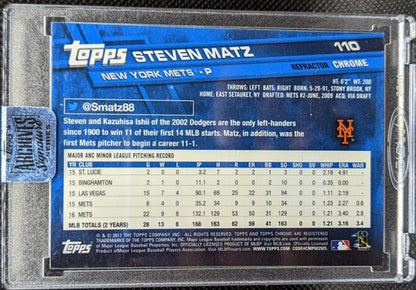 STEVEN MATZ 2018 Topps Archives Signature Series 2017 Chrome AUTO Pink #1/1 Mets