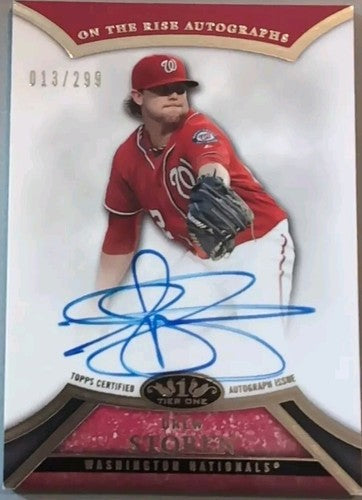 DREW STOREN 2013 Topps Tier One 1 On the Rise AUTO #/299 Nationals Mariners Reds
