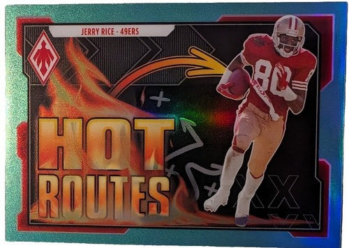 JERRY RICE 2021 Panini Phoenix Hot Routes GREEN HOLO Parallel /149 49ers Raiders