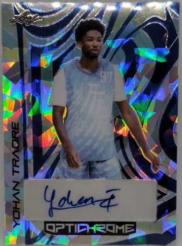YOHAN TRAORE 2022-23 Leaf Optichrome AUTO Blue Cracked Ice SSP #5/8 UCSB Gauchos