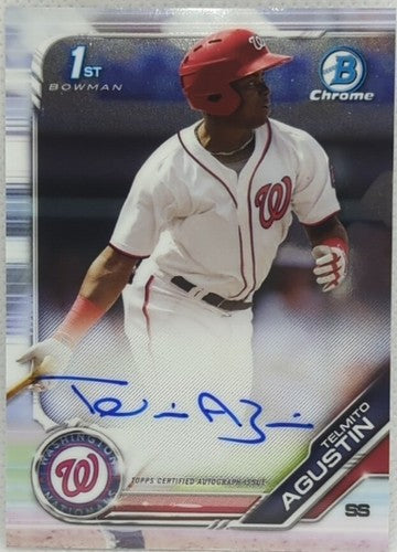 TELMITO AGUSTIN 2019 Topps Bowman Chrome 1st Rookie RC AUTO Washington Nationals