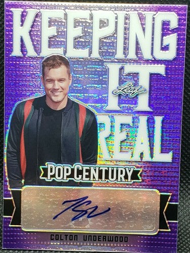 COLTON UNDERWOOD 2021 Leaf Pop Century Keeping It Real AUTO PURPLE #/20 Bachelor