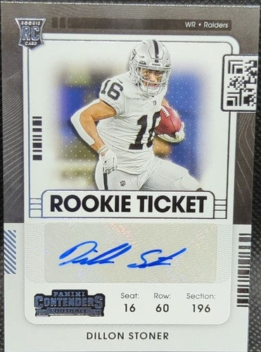 DILLON STONER 2021 Panini Contenders RC AUTO Rookie Ticket SP Las Vegas Raiders