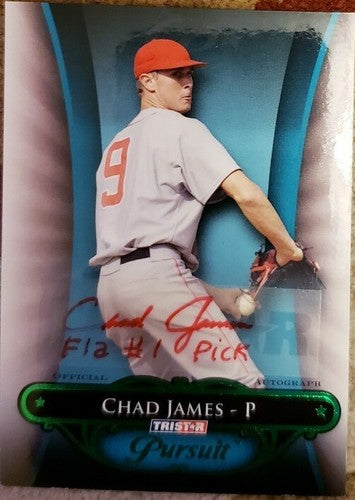 CHAD JAMES 2010 Pursuit Rookie Red Ink AUTO Autograph Inscription SP /25 Marlins