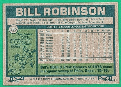 BILL ROBINSON 2016 Topps 65th Anniversary 1977 Buyback RED Stamped SP Pirates