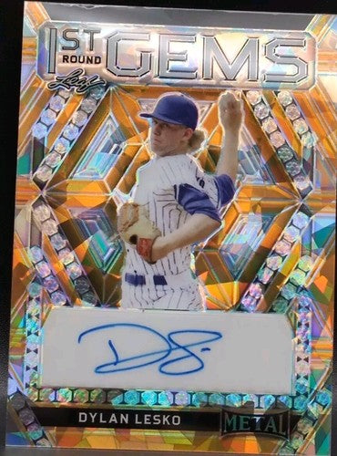 DYLAN LESKO 2022 Leaf Metal RC AUTO PROOF GOLD CRACKED ICE SP 1/1 of Padres Rays