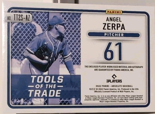ANGEL ZERPA 2022 Panini Absolute ToTT AUTO DUAL Jersey PATCH Gold #10/10 Royals