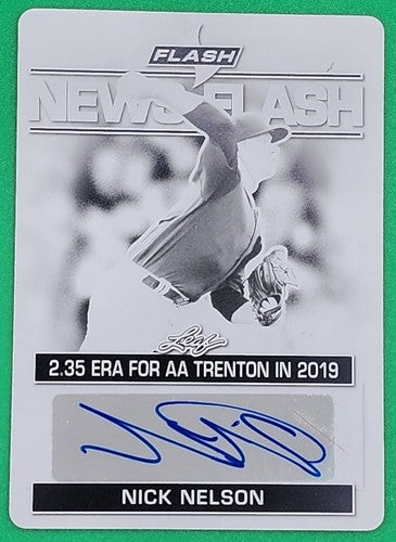 NICK NELSON 2019 Leaf News Flash RC AUTO PRINTING PLATE SP #1/1 Yankees Phillies