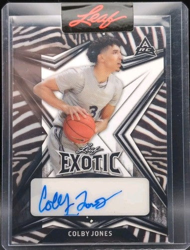 COLBY JONES 2022-23 Leaf Exotic AUTO Pre-Production PROOF Clear Zebra #1/1 Kings