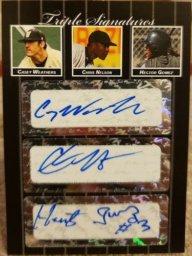 Casey WEATHERS Hector GOMEZ Chris NELSON 2007 TRIPLE Rookie AUTO Autograph #1/3