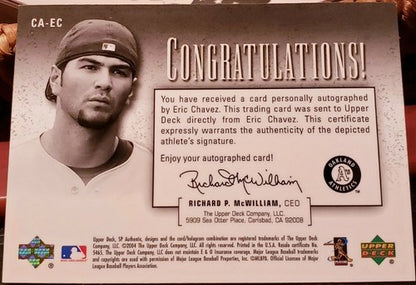ERIC CHAVEZ 2004 SP Authentic Chirography AUTO Rare #3 Inscription #/75 Oakland