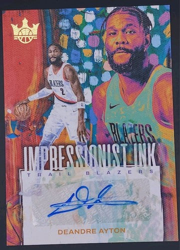 DEANDRE AYTON 2023-24 Panini Court Kings Impressionist Ink AUTO /75 Suns Blazers