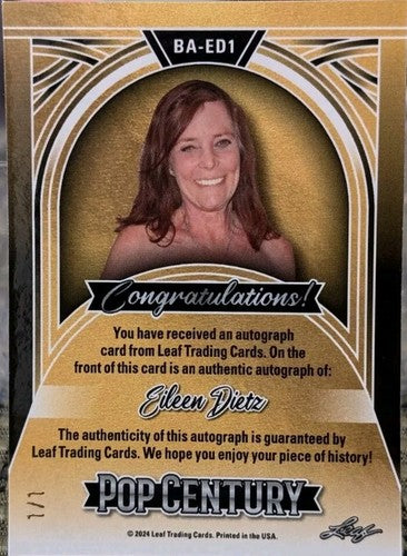EILEEN DIETZ 2024 Leaf Pop Century AUTO PURPLE MOJO #1/1 Exorcist Guiding Light