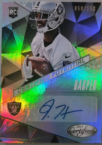 JOSH HARPER 2015 Panini Certified Potential RC AUTO Mirror Silver #/150 Raiders