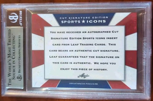 DICKIE MOORE 2014 Leaf Sports Icons BGS CUT AUTO SP 6/10 Canadiens Leafs Beckett