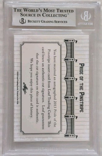 DAVE MADISON 2013 Leaf Pride Of The Pinstripe CUT AUTO #1/4 Yankees BGS Beckett