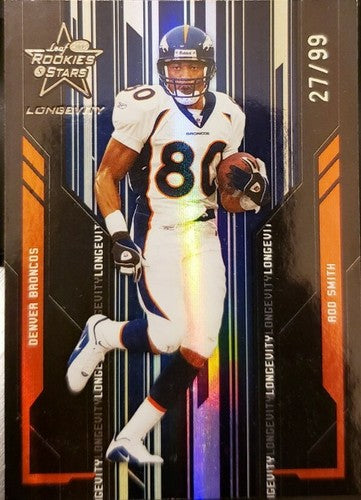 ROD SMITH 2005 Donruss Leaf Rookies & Stars Longevity BLACK #/99 Denver Broncos