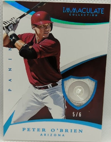 ð PETER O'BRIEN 2015 Panini Immaculate Jersey BUTTON PATCH SP #5/6 Diamondbacks