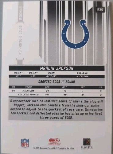 MARLIN JACKSON 2005 Leaf Rookies & Stars Longevity RC GOLD SP #/99 Colts Eagles