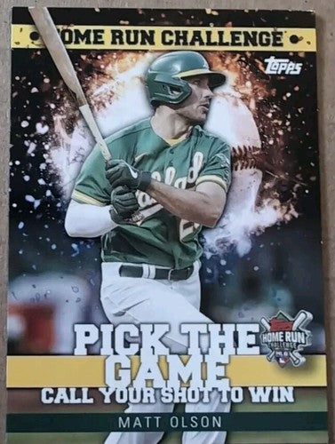 MATT OLSON 2022 Topps Series 1 Home Run Challenge Code A's Athletics Braves #17
