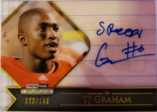 T.J. GRAHAM 2012 Press Pass Showcase AUTO SP #/149 Nickname Inscription Bills TJ
