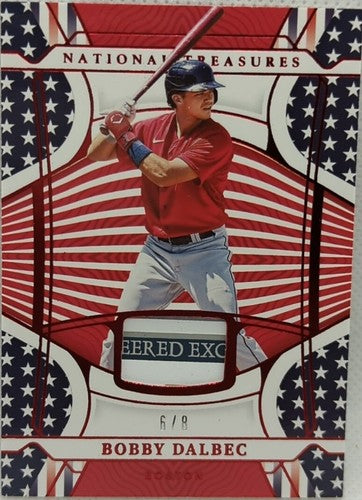 BOBBY DALBEC 2022 Panini National Treasures Jersey LAUNDRY TAG PATCH #/8 Red Sox