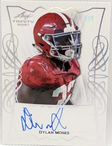 DYLAN MOSES 2021 Leaf Trinity Rookie RC AUTO Silver SP #1/5 Jaguars Alabama #DM1
