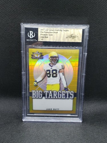 JAKE BUTT 2017 Leaf Valiant Prismatic Gold PRE-PRODUCTION PROOF RC #1/1 Broncos