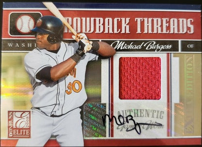 MICHAEL BURGESS 2008 Elite Throwback Threads Jersey AUTO Autograph #1/5 EBAY 1/1