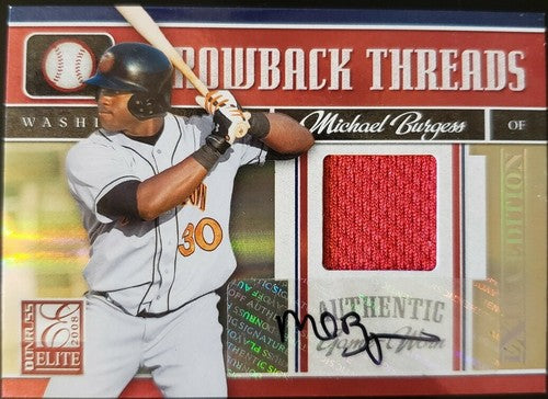 MICHAEL BURGESS 2008 Elite Throwback Threads Jersey AUTO Autograph #1/5 EBAY 1/1