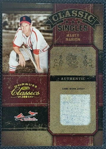 MARTY MARION 2004 Donruss Classics GAME USED WORN JERSEY Relic SP /100 Cardinals