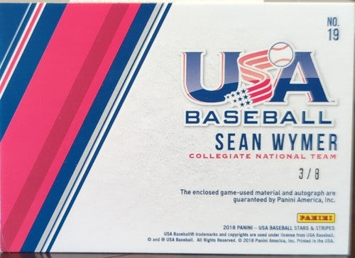 SEAN WYMER 2018 Panini USA Stars & Stripes AUTO Jersey LAUNDRY TAG LOGO PATCH /8