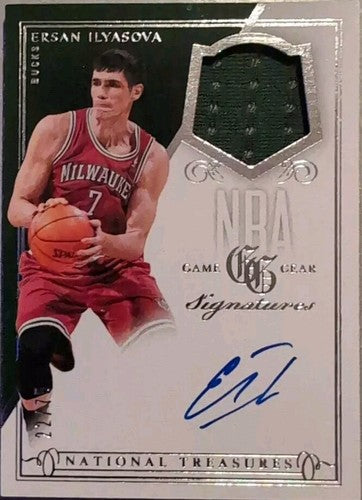ERSAN ILYASOVA 2013-14 Panini National Treasures DUAL AUTO JERSEY SP #/75 Bucks