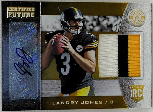 LANDRY JONES 2013 Panini Totally Certified DUAL AUTO Jersey 3-Color PATCH SP /49