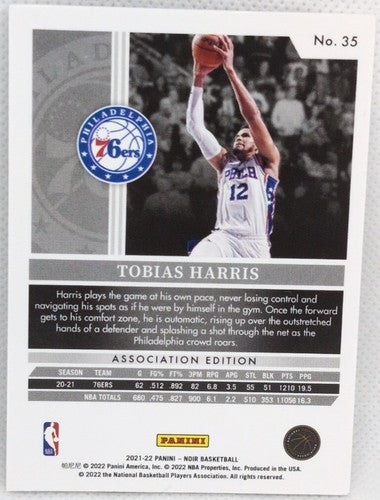 TOBIAS HARRIS 2021-22 Panini Noir GOLD Parallel SSP #/10 Magic Pistons 76ers