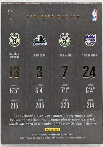 Malcolm BROGDON Buddy HIELD Kris DUNN Thon MAKER 2016-17 QUAD Jersey BOOKLET 149
