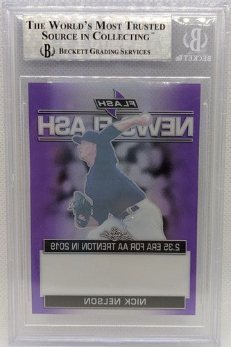 NICK NELSON 2019 Leaf Flash RC PRE-PRODUCTION PROOF Purple #1/1 Yankees Phillies