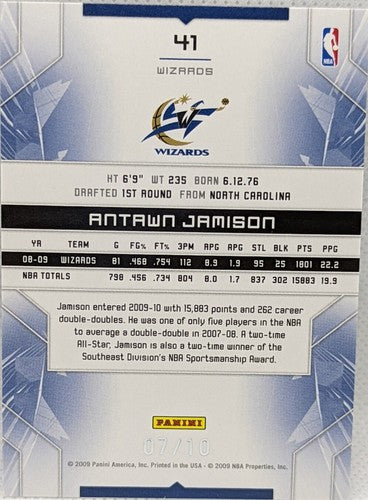 ð ANTAWN JAMISON 2009-10 Panini Limited Spotlight GOLD SP #/10 Wizards Warriors