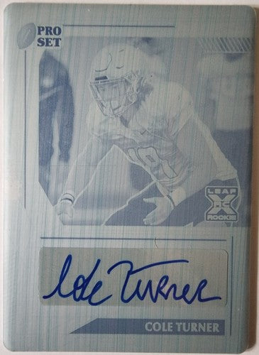 COLE TURNER 2022 Pro Set Metal XRC AUTO PRINTING PLATE SP #1/1 Commanders Nevada