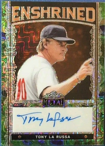 TONY LA RUSSA 2022 Leaf Metal Enshrined AUTO PEACOCK MOJO SP #1/1 Cardinals A's