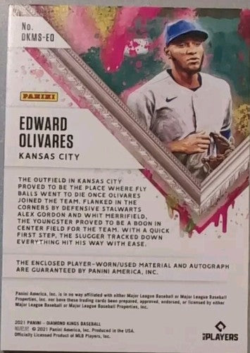 EDWARD OLIVARES 2021 Panini Diamond Kings AUTO Jersey LAUNDRY TAG LOGO PATCH /10