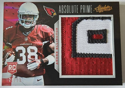 ANDRE ELLINGTON 2013 Panini Absolute Prime RC JUMBO Jersey LETTER PATCH SP #/25
