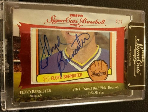 FLOYD BANNISTER 2012 Tristar SignaCuts Cut AUTO Red #2/5 1983 Donruss Mariners