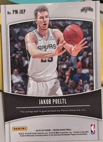 JAKOB POELTL 2019-20 Panini Prizm Penmanship AUTO San Antonio Spurs Raptors #JKP