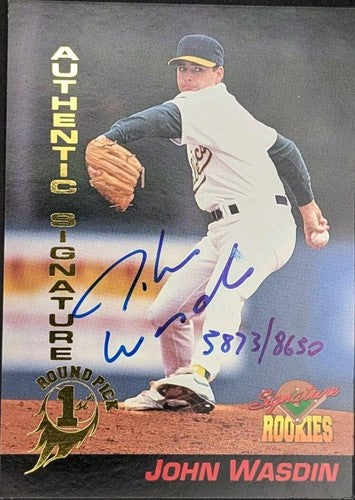 JOHN WASDIN 1994 Signature Rookies 1st Round Pick RC AUTO SP /8650 A's Athletics