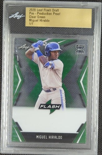 MIGUEL HIRALDO 2020 Leaf Flash RC PRE-PRODUCTION PROOF SP #1/1 Blue Jays One of