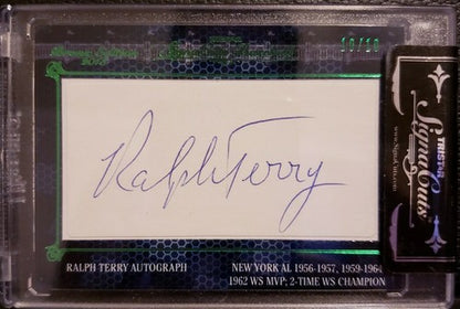 RALPH TERRY 2013 TriStar SignaCuts Bronx Edition Cut AUTO Green SP 10/10 Yankees