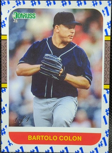 BARTOLO COLON 2021 Panini Donruss Number One Bordered Parallel #1/1 Cleveland of