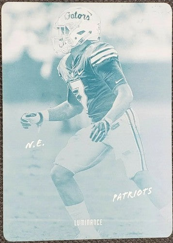 DUKE DAWSON 2018 Panini Luminance RC PRINTING PLATE 1/1 Patriots Broncos Patches