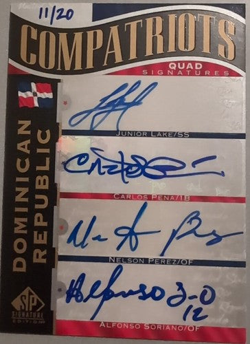 Alfonso SORIANO Carlos PENA Junior LAKE Nelson PEREZ 2012 SP Signature QUAD AUTO